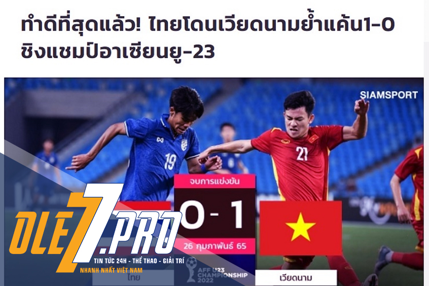 Tờ Siamsport ví chiến thắng của U23 Việt Nam một sự phục thù thành công