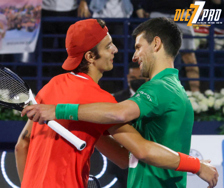 Djokovic thắng Musetti tại Dubai