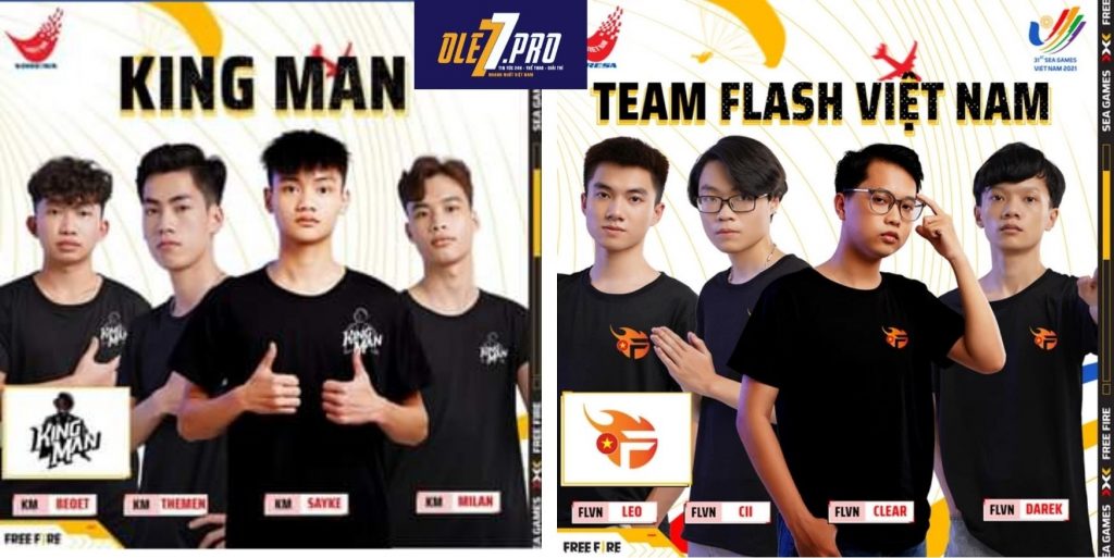 King Man và Team Flash là 2 đại diện thi đấu Free Fire