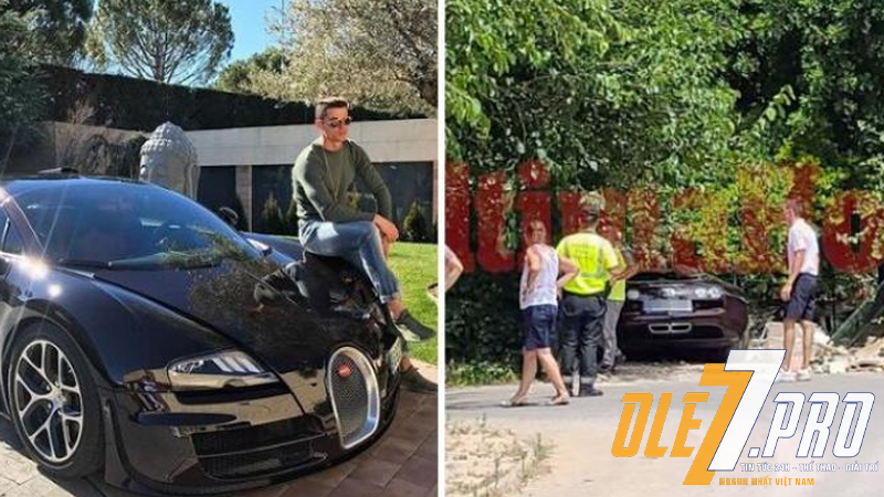Siêu xe Bugatti Veyron của Ronaldo gây tai nạn ở Tây Ban Nha